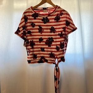 Summer floral tie top